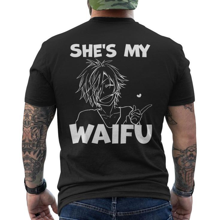 She's My Waifu Anime Matching Couple Boyfriend Men's T-shirt Back Print