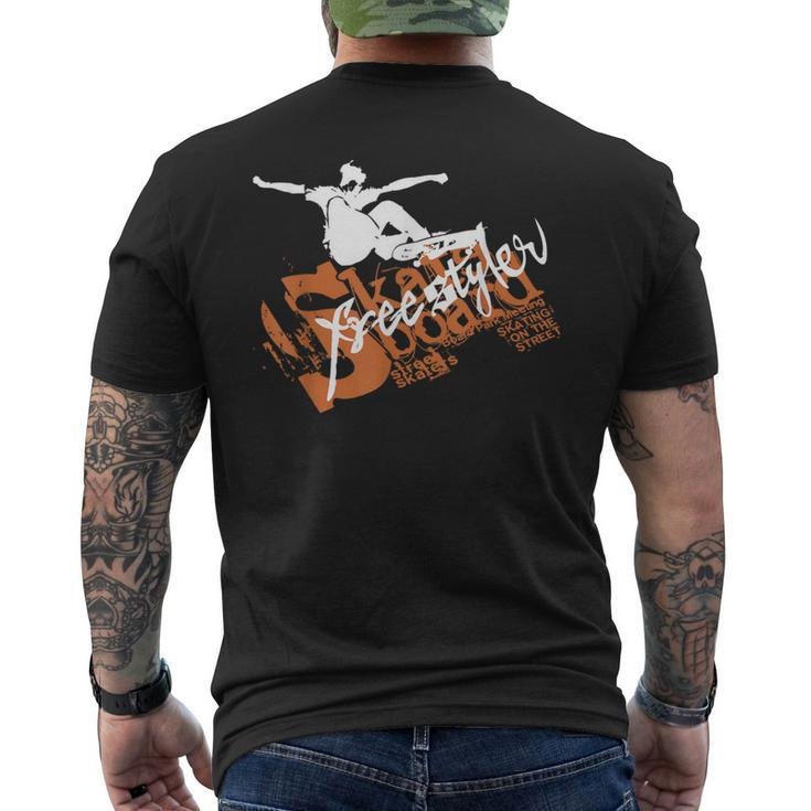 Skateboard Free Style Skateboarding Skate Men's T-shirt Back Print
