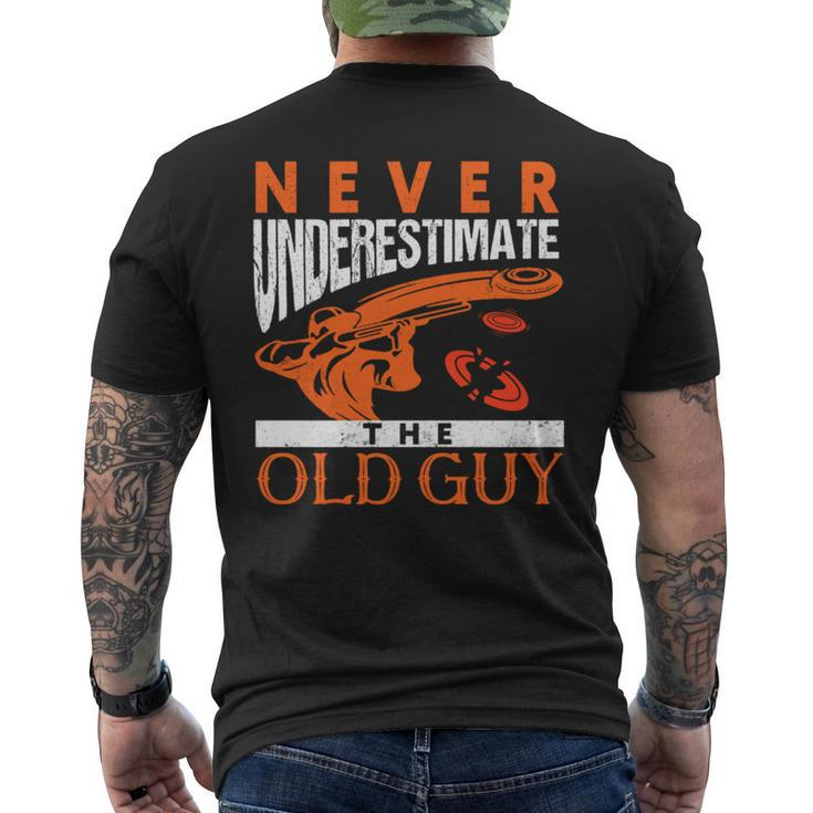 Skeet Shooting Never Underestimate The Old Guy Trap Shooters Skeet Shooting Funny Gifts Mens Back Print T-shirt