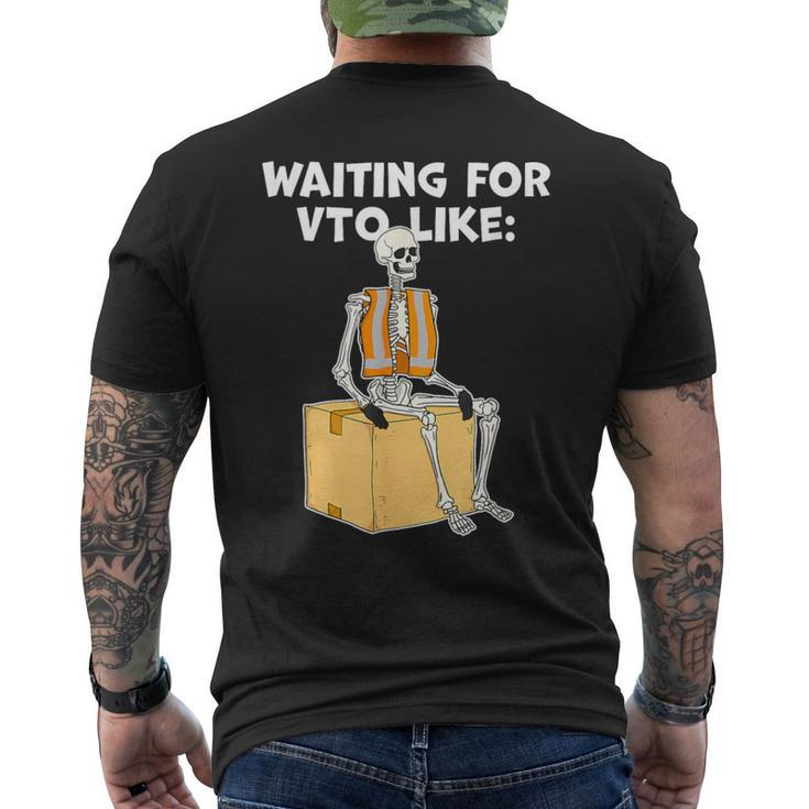 Skeleton Coworker Swagazon Associate Waiting For Vto Like Men's T-shirt Back Print