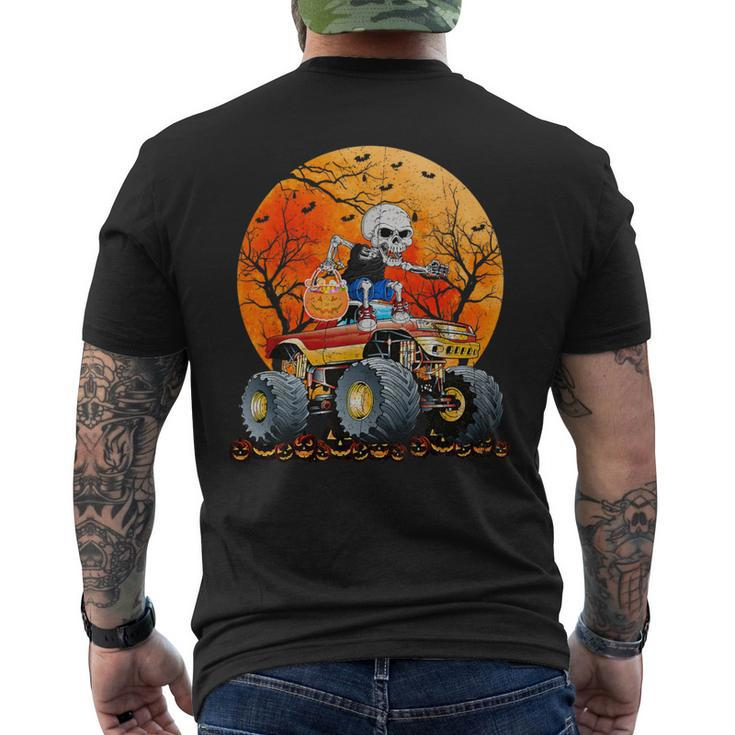 Skeleton Monster Truck Moon Candy Toddler Boys Halloween Men's T-shirt Back Print