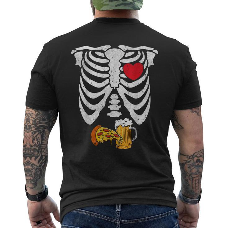 Skeleton Pregnancy Pregnant Couple Halloween Costume Husband Men's T-shirt Back Print