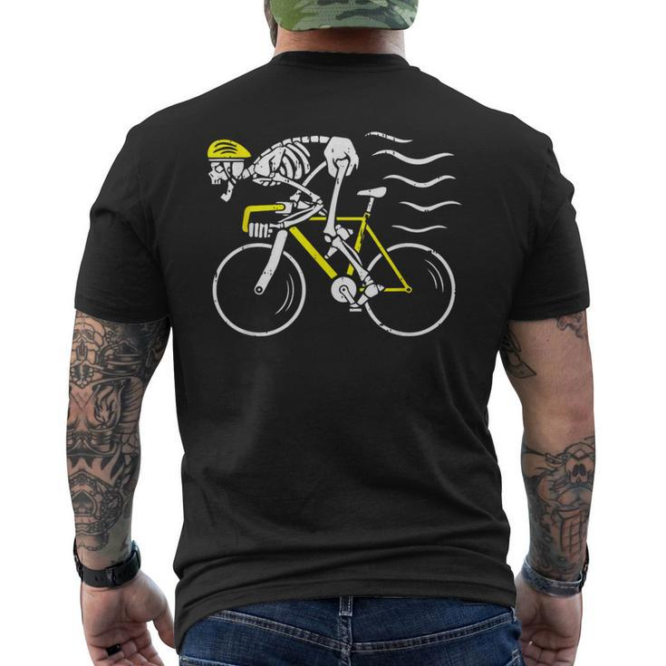 Skeleton Riding Bicycle Halloween Costume Cycling Biking Men's T-shirt Back Print