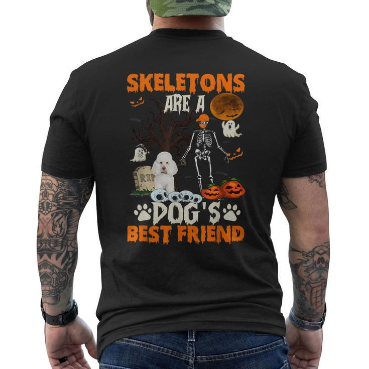 Skeletons Poodle Is Friends Funny Halloween Costume Mens Back Print T-shirt