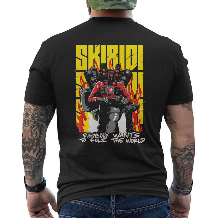 Skibidi Toilet Costume Camera Man Speaker Man Tv Man Men's T-shirt Back Print