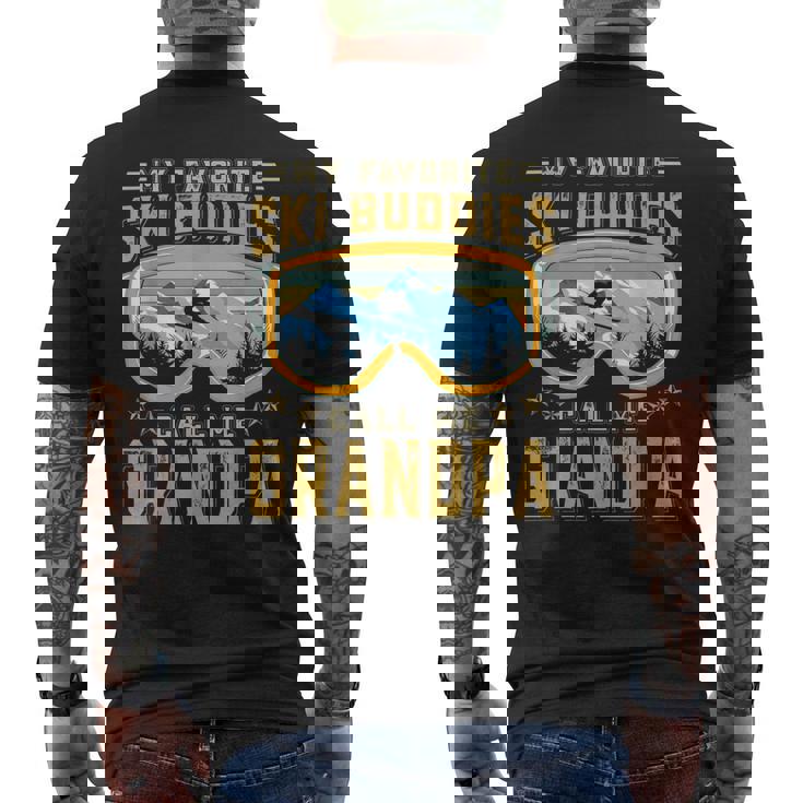 Skiing My Favorite Ski Buddies Call Me Grandpa Men's Back Print T-shirt