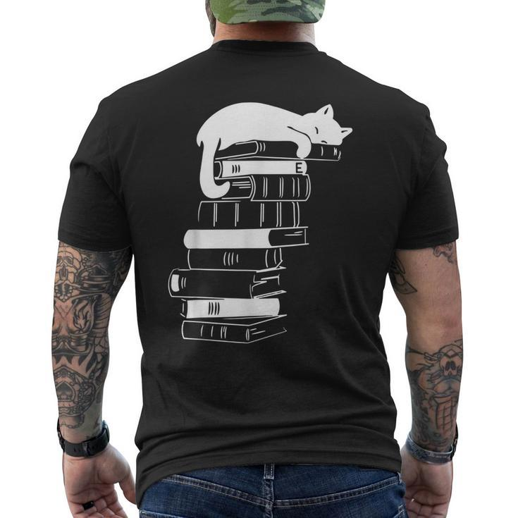 Sleep Cats Book Repeat Cat Book Lovers Reading Book Reading Funny Designs Funny Gifts Mens Back Print T-shirt