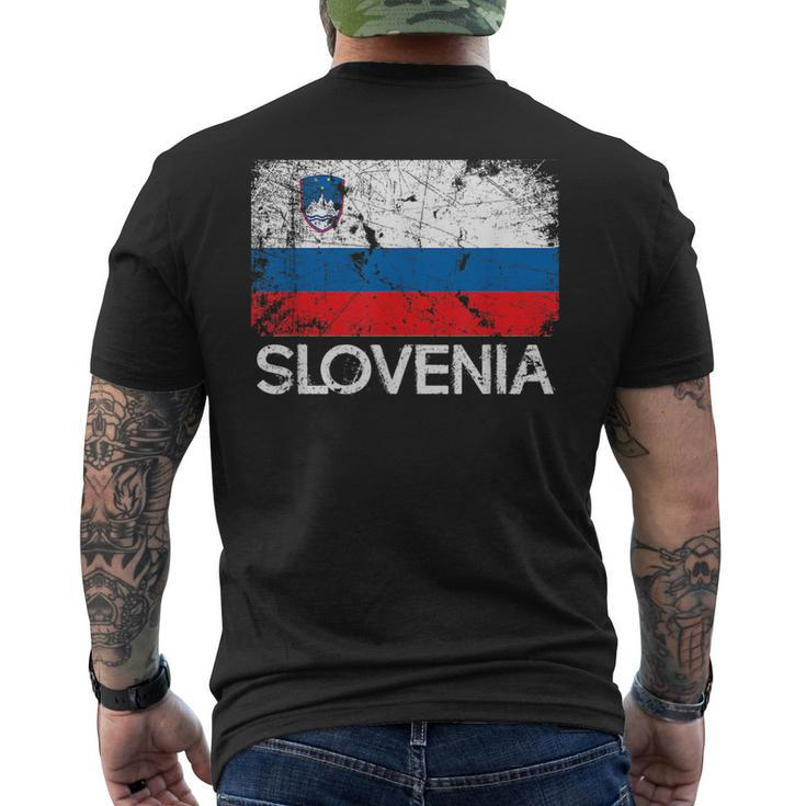 Slovenian Flag  | Vintage Made In Slovenia Gift Mens Back Print T-shirt
