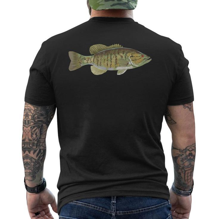 Smallmouth Bass Fisherman Freshwater Fish-Ing Angler Men's T-shirt Back Print