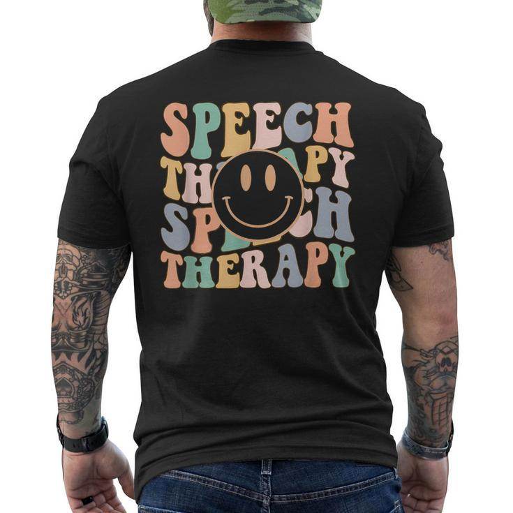 Smile Face Speech Therapy Speech Language Pathologist Slp  Mens Back Print T-shirt