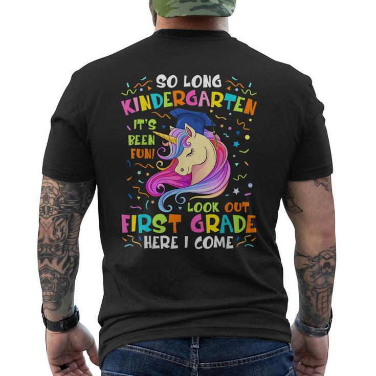 So Long Kindergarten Look Out 1St Grade Here I Come Unicorn  Mens Back Print T-shirt