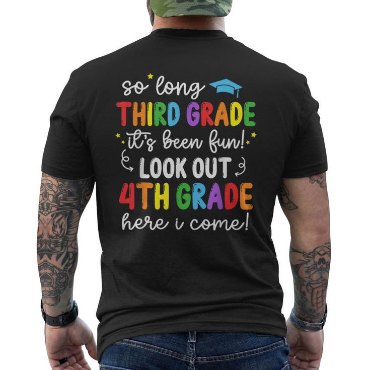 So Long Third Grade 4Th Grade Here I Come Graduation Kids  Mens Back Print T-shirt