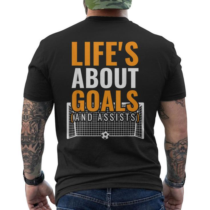 Soccer For Boys Life's About Goals Boys Soccer Men's T-shirt Back Print