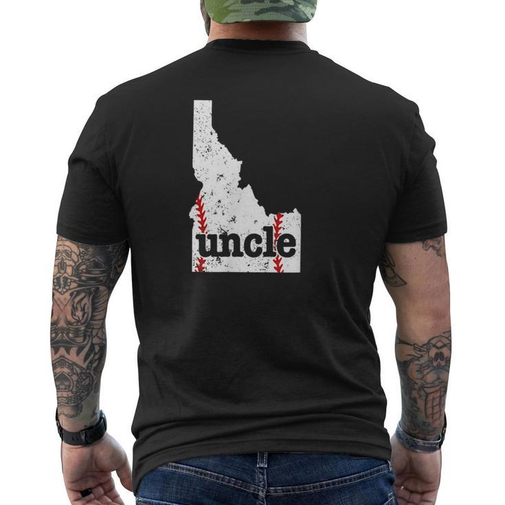 Softball Uncle  Idaho Baseball Uncle  Mens Back Print T-shirt