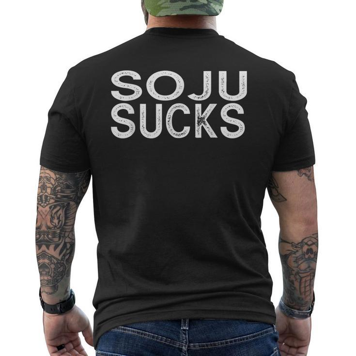Soju Sucks Funny Best Gift Korean Alcohol Drinking Party  Mens Back Print T-shirt