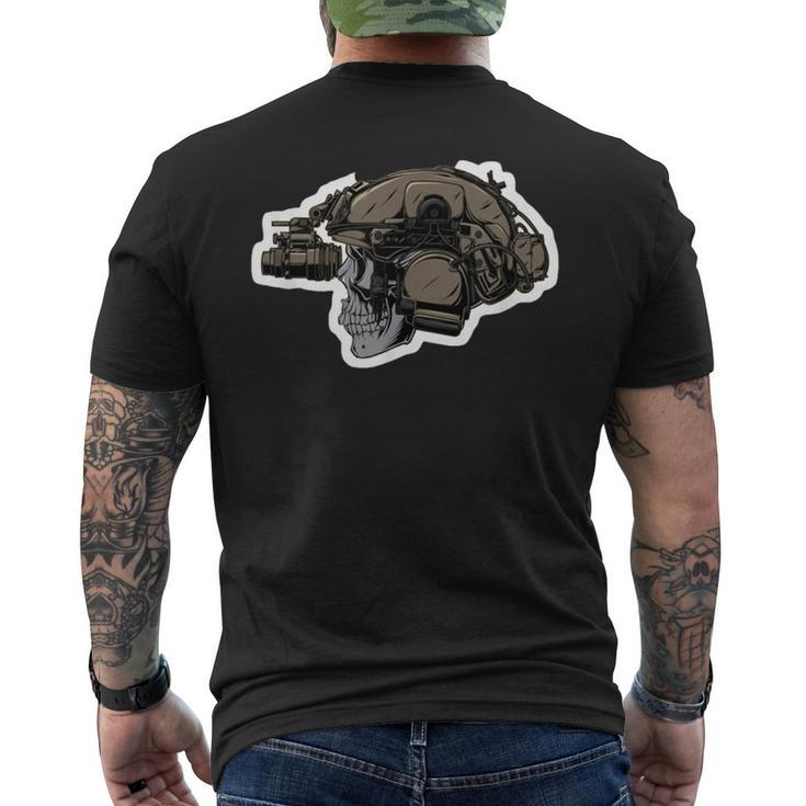Solider Skull Tactical Operator Military Veteran Morale  Mens Back Print T-shirt