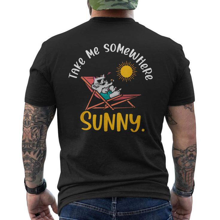 Take Me Somewhere Beach Sunny Vacation Summer Travel Sunset Men's T-shirt Back Print