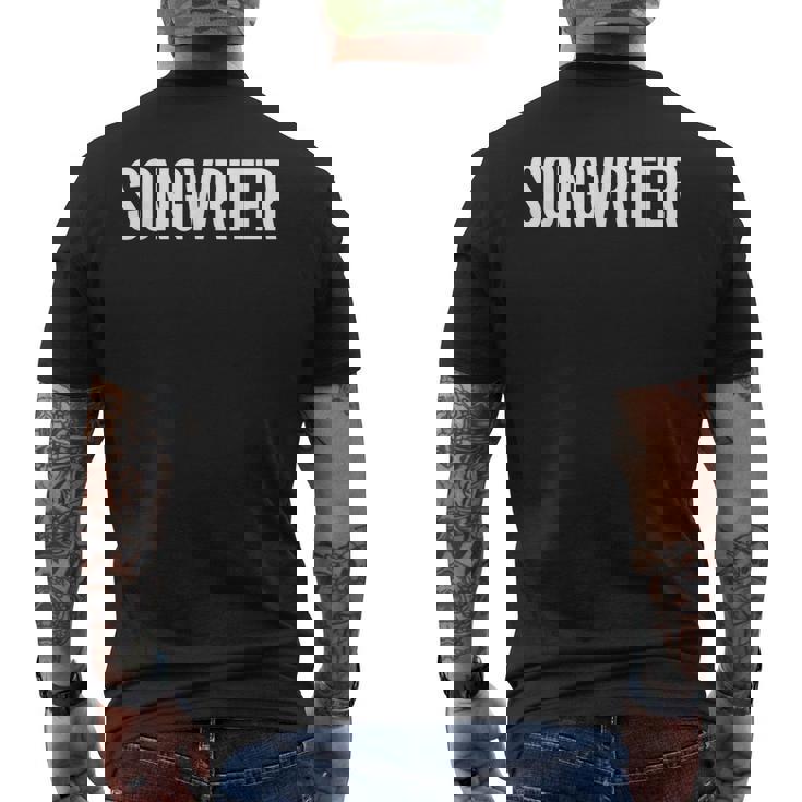 Songwriter Job Title Work Uniform Costume Men's Back Print T-shirt