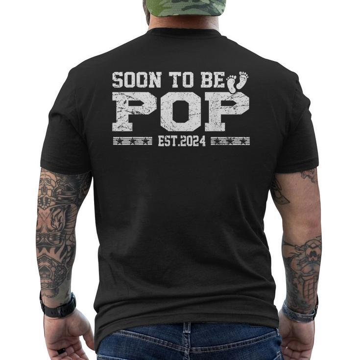 Soon To Be Pop Est 2024 Father's Day First Time New Dad Men's T-shirt Back Print