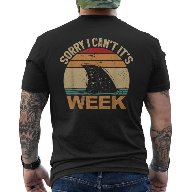 Sorry I Can't It's Week Vintage Shark Lovers Men's T-shirt Back Print