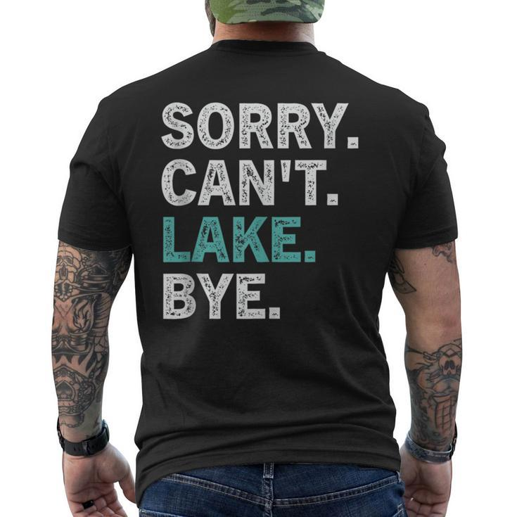 Sorry Cant Lake Bye Retro Lake Life Funny  Mens Back Print T-shirt