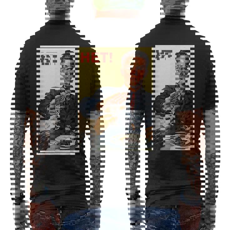 Soviet Union Vintage Soviet Poster No To Alcohol Ussr Cccp Men's T-shirt Back Print