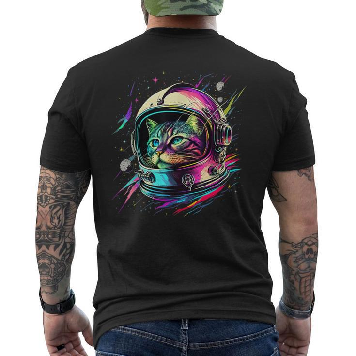 Space Astronaut Cat Space Cat Men's T-shirt Back Print
