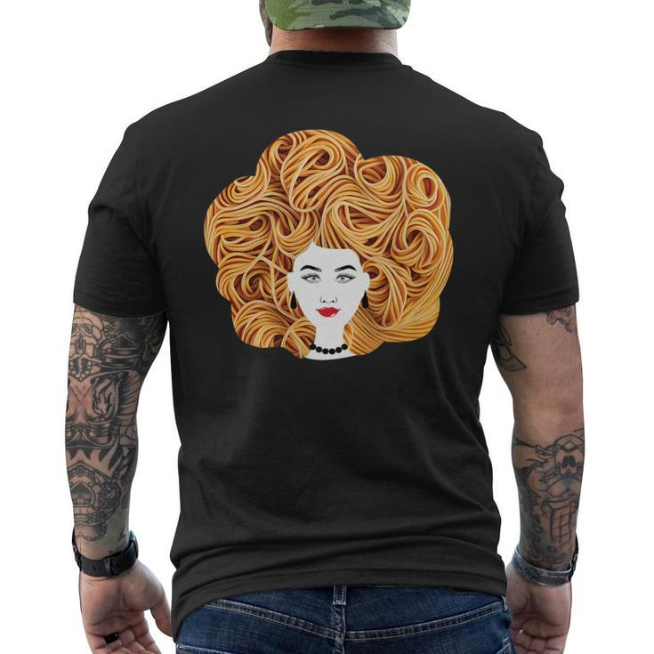 Spaghetti Pasta Natural Hair Men's T-shirt Back Print