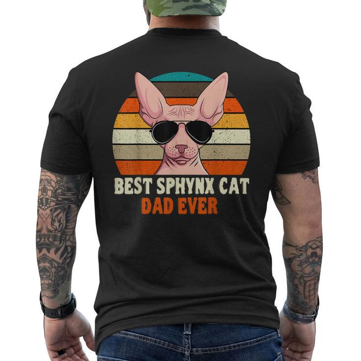Sphynx Cat Dad Owner Breeder Hairless Pet Lover Fathers Day Men's Back Print T-shirt