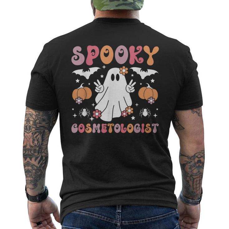 Spooky Cosmetologist Halloween Cosmetology Men's T-shirt Back Print