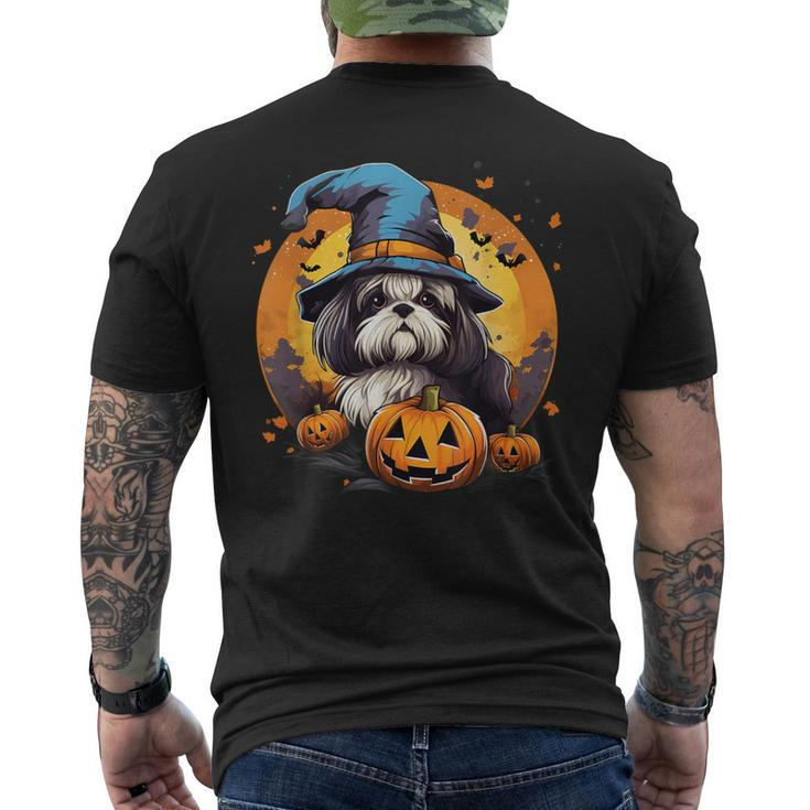 Spooky Shih Tzu Dog Witch Halloween Men's T-shirt Back Print