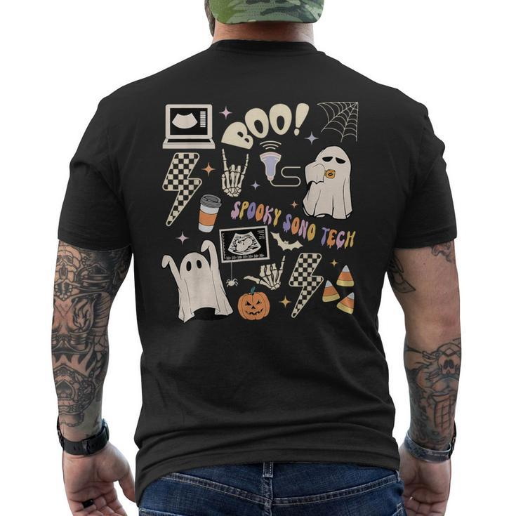 Spooky Sono Tech Ultrasound Tech Halloween Ghost Boo Men's T-shirt Back Print