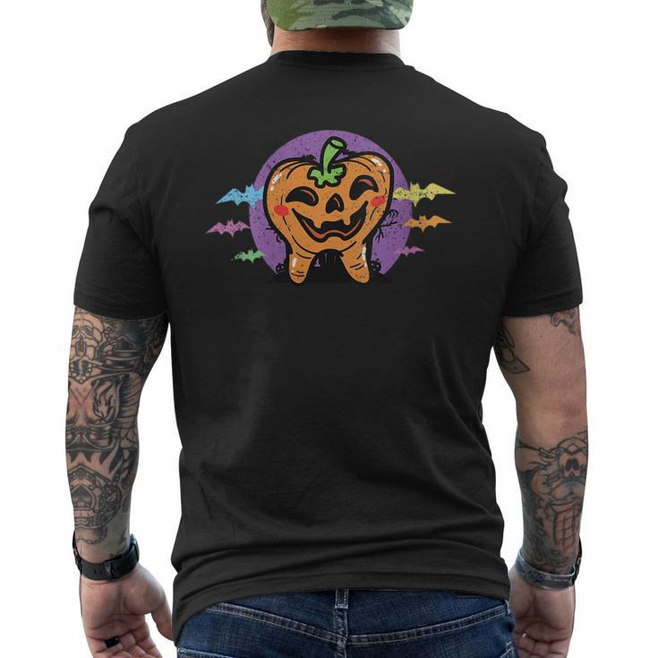 Spooky Tooth Halloween Costume Funny Pumpkin Dental Dentist Mens Back Print T-shirt