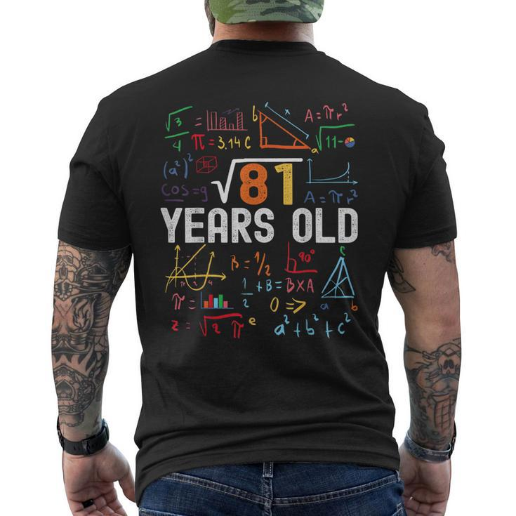 Square Root Of 81 9Th Birthday 9 Years Old Birthday  Mens Back Print T-shirt