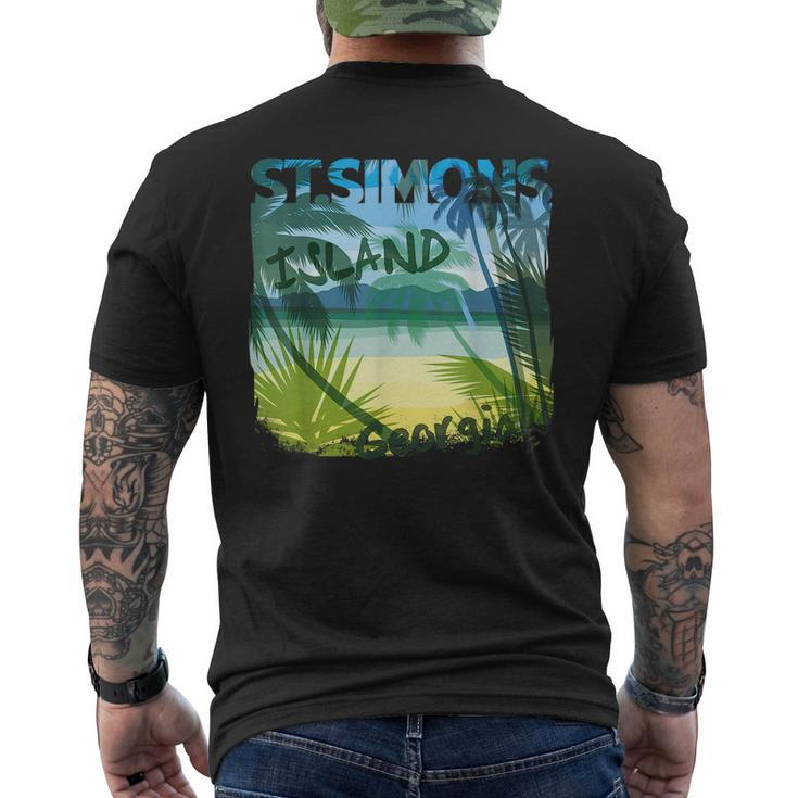 St Simons Island Georgia Beach Summer Matching Family Tree  Georgia Gifts And Merchandise Funny Gifts Mens Back Print T-shirt