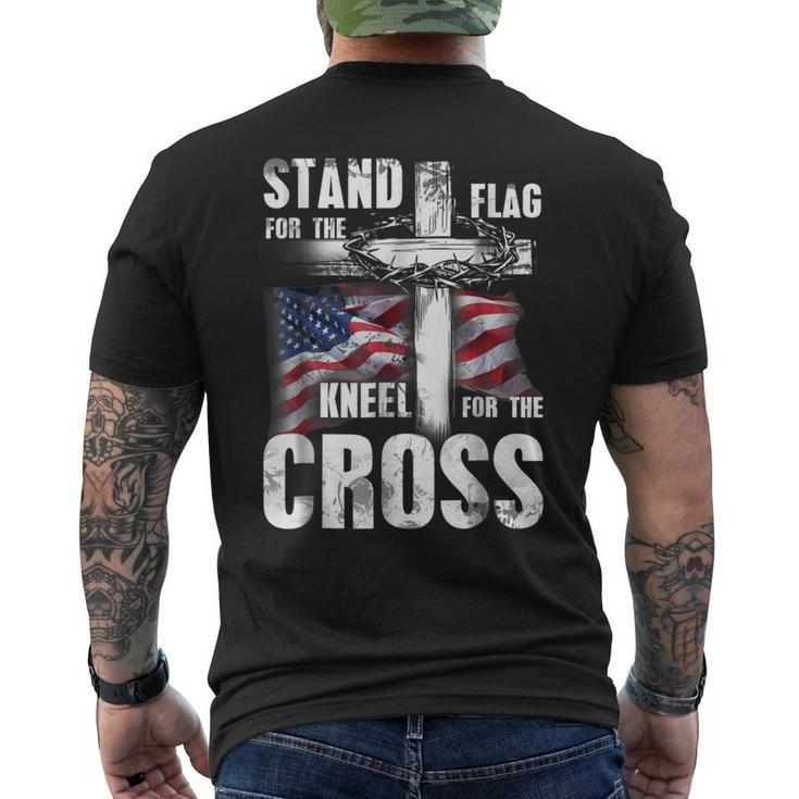 Stand For The Flag Kneel For The Cross Patriotic Men's Back Print T-shirt