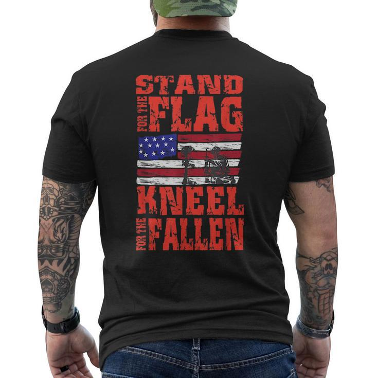 Stand For The Flag Kneel For The Fallen I Soldiers Creed  Mens Back Print T-shirt