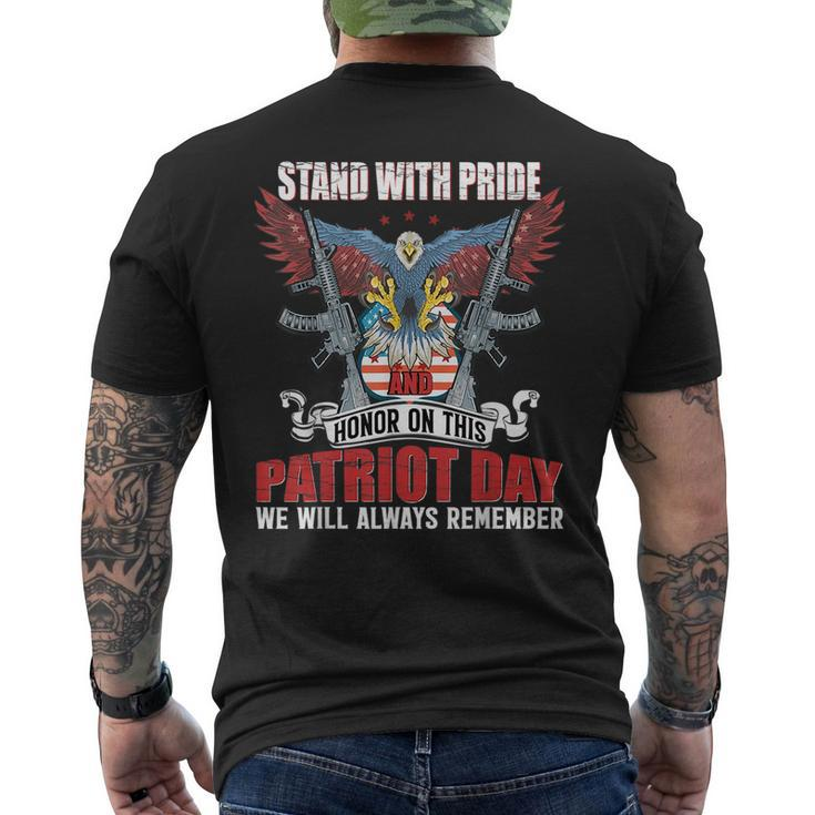 Stand With Pride And Honor - Patriot Day 911  Mens Back Print T-shirt