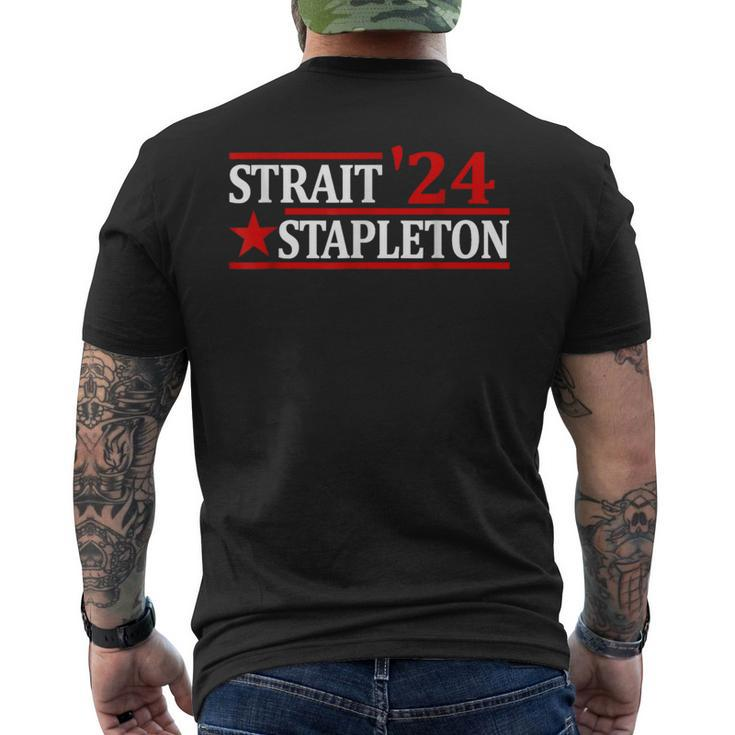 Stapleton Strait 24 Retro Vintage Country Cowboy Western  Mens Back Print T-shirt