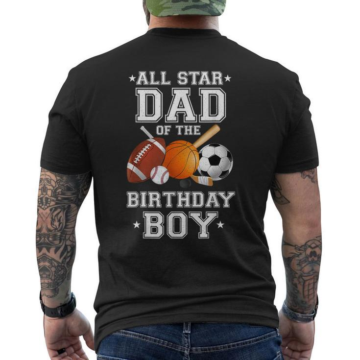 All Star Dad Of The Birthday Boy Sports Daddy Papa Dada Men's T-shirt Back Print