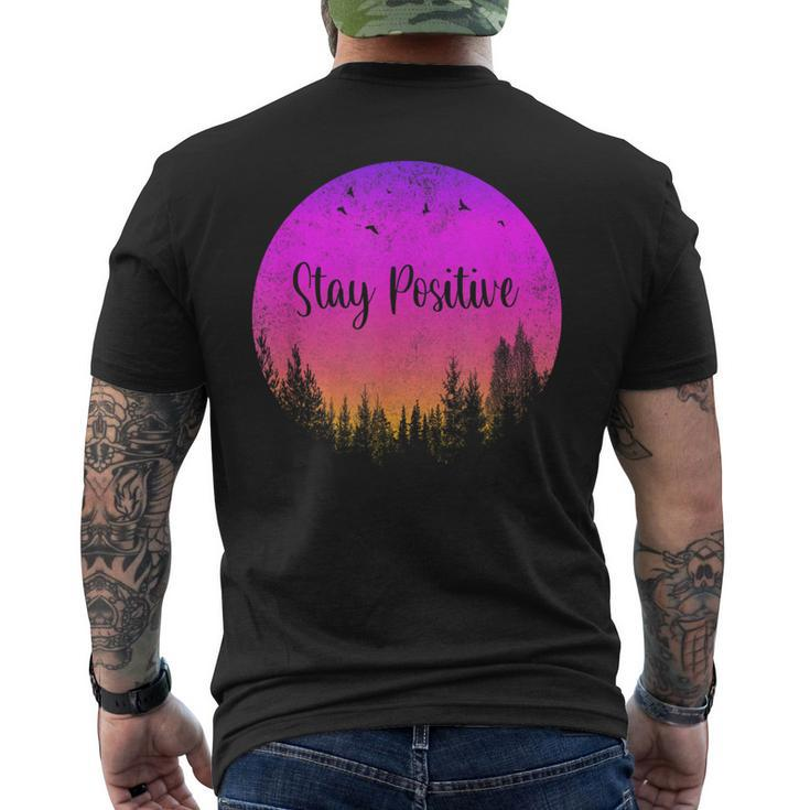 Stay Positive Quote Mindset Transformation Brainology Mind Men's T-shirt Back Print