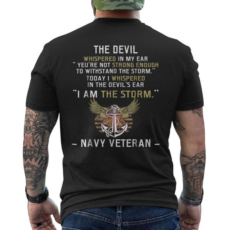 I Am The Storm Navy Veteran Men's Back Print T-shirt