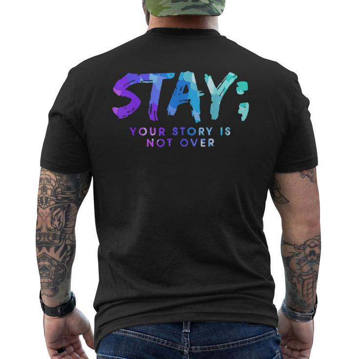 Your Story Is Not Over Stay Suicide Prevention Awareness Men's T-shirt Back Print