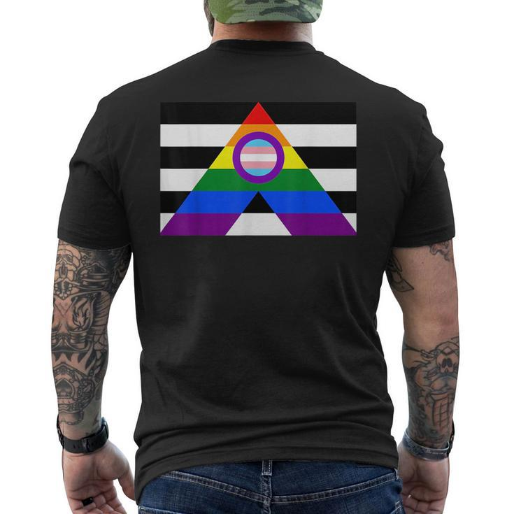 Straight Ally Pride Flag Gay Transgender Intersex Lgbtq Mens Back Print T-shirt