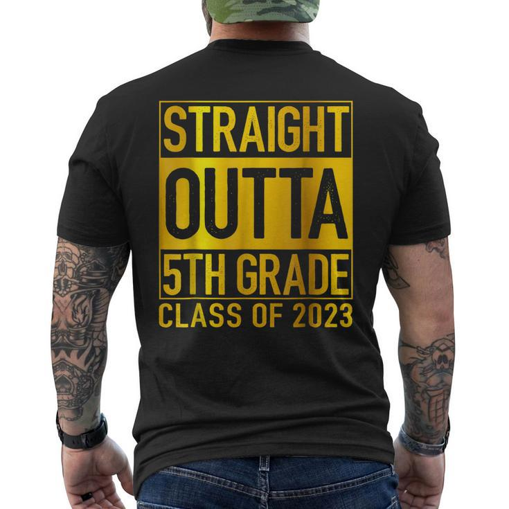Straight Outta 5Th Grade Class Of 2023 Graduation Graduate Men's Back Print T-shirt