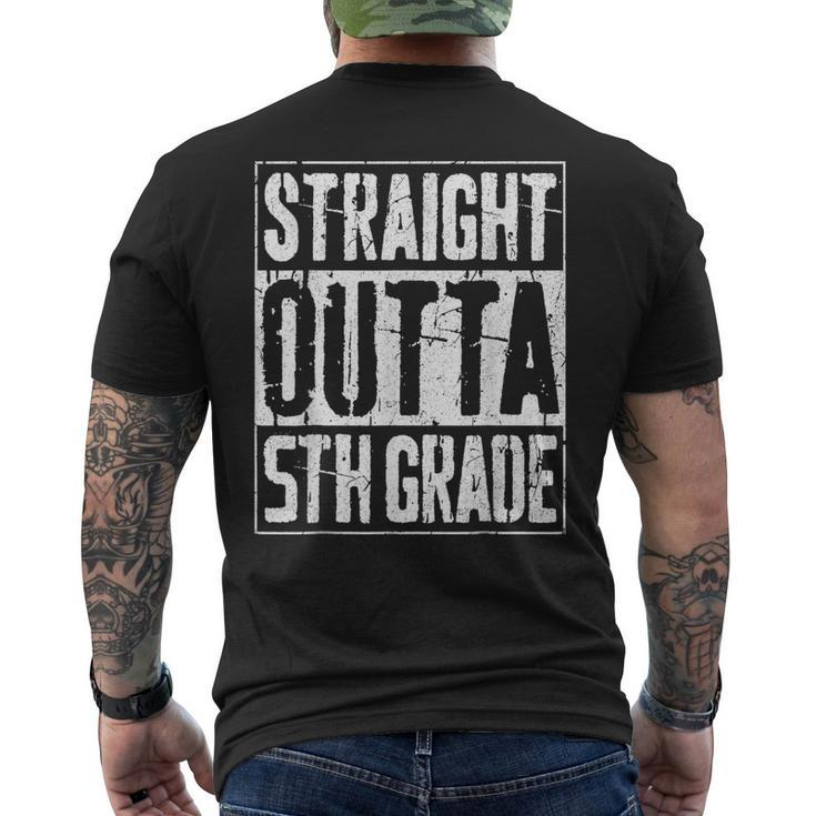 Straight Outta 5Th Grade T Fifth Grade Graduation Men's Back Print T-shirt