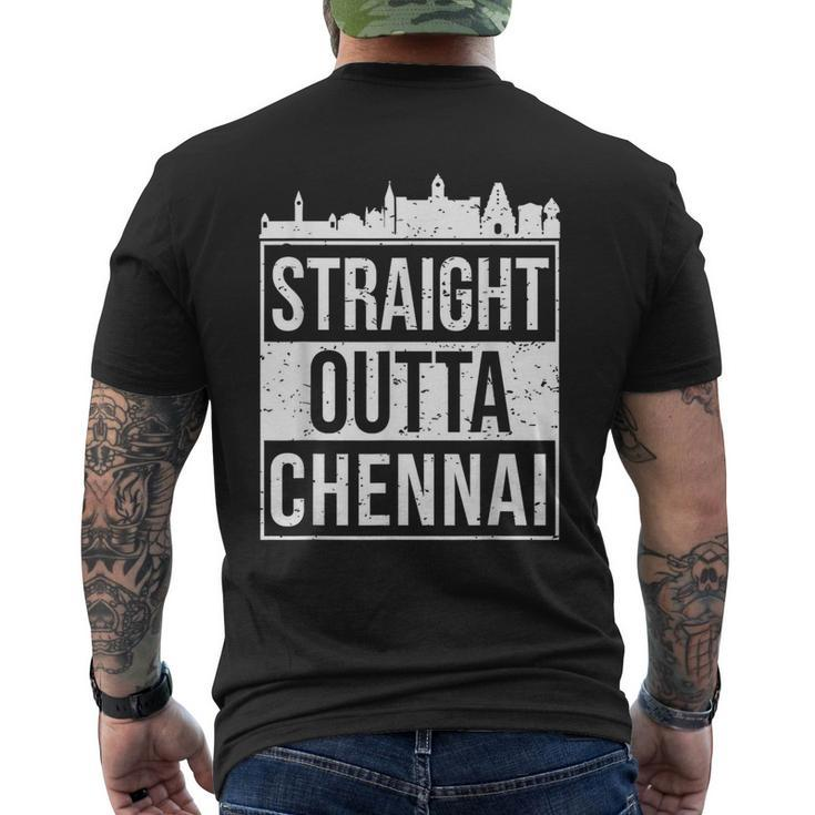 Straight Outta Chennai Madras Tamil Tamilnadu Men's T-shirt Back Print