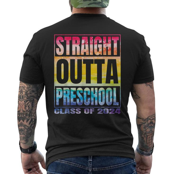 Straight Outta Preschool School Class 2024 School Graduation  Mens Back Print T-shirt