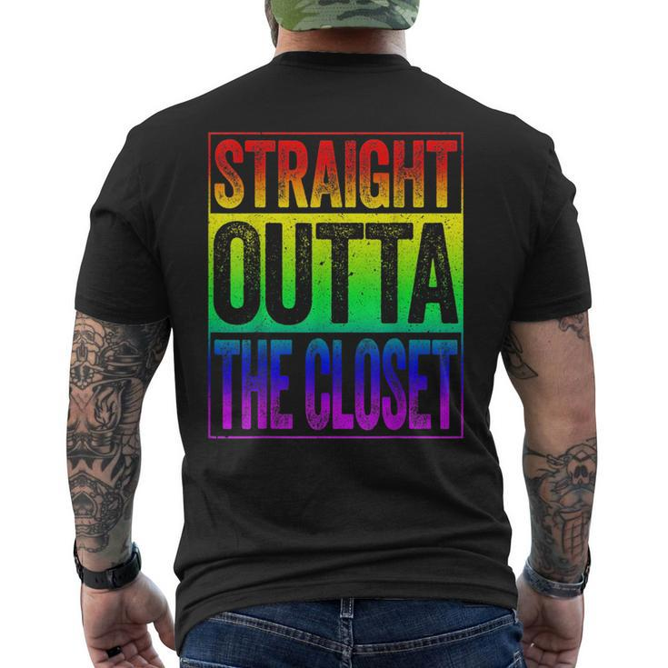 Straight Outta The Closet  Lgbt Pride Gift   Mens Back Print T-shirt