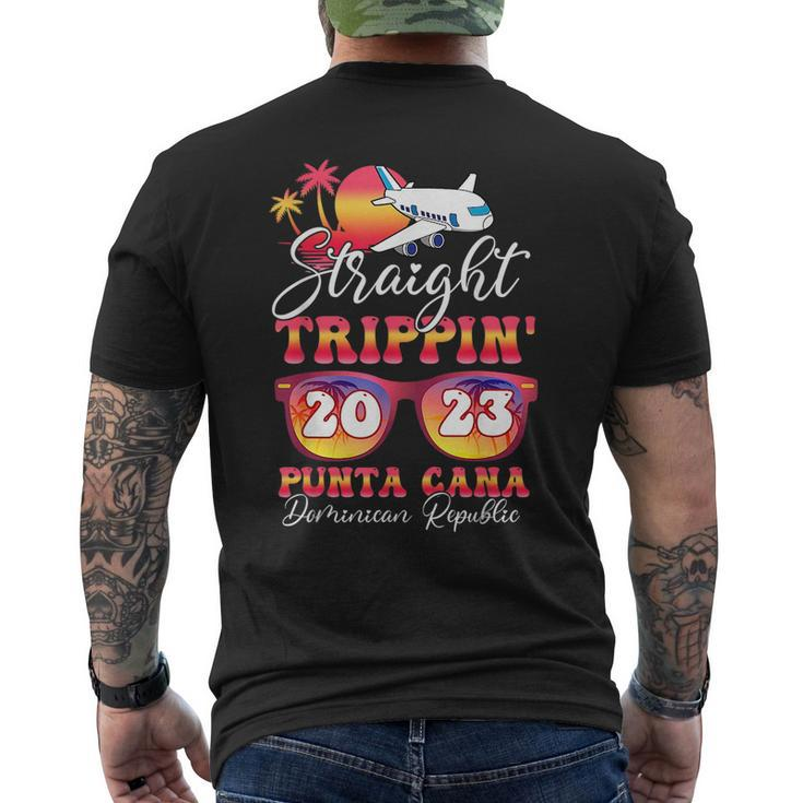Straight Trippin 2023 Family Vacation Punta Cana Matching  Mens Back Print T-shirt
